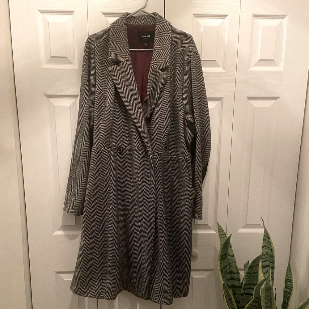 Black and White Long Pea Coat